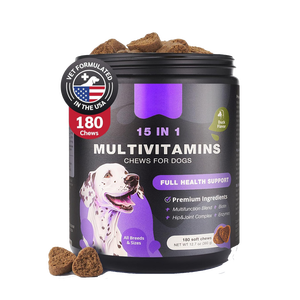 Multivitamines naturelles 15 en 1 pour chiens, suppléments vitaminés à mâcher pour améliorer le système immunitaire, apaise la peau, les os, les articulations, la digestion et la santé - Product Image 6