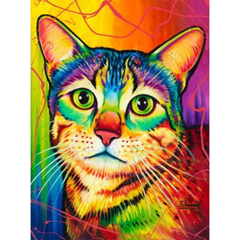 Commercio all'ingrosso 5D pittura diamante gatto tigre scoiattolo animale diamante ricamo Kit soggiorno decorazione Wall Art Canvas Picture