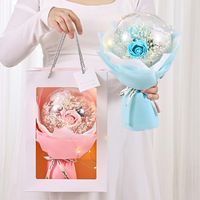 Karangan Bunga Mawar Besar Big Bounce Ball, Bunga Kering Abadi, Hadiah Hari Valentine & Festival Qixi, Cross-Border Babys Breath