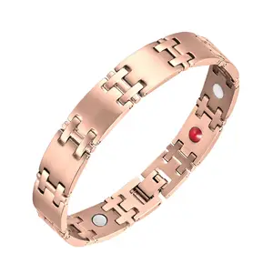 Manufacturer Supplier China cheap mens rose gold bio magnetic bracelet