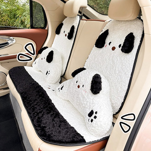 Coussin de siège de voiture en peluche Panda mignon, épais, chaud, décoratif pour l'hiver, housse de siège antidérapante pour l'intérieur de la voiture - Product Image 4