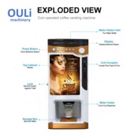 Distributeur automatique de café et de thé multi-options, machine à café instantané à monnayeur