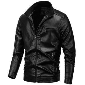 Veste en cuir pour homme légère, best-seller, au design unique, de haute qualité, durable, respirante, avec col montant tissé - Product Image 2