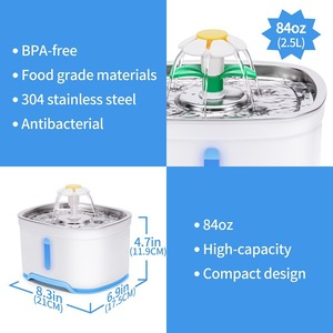 <span class=keywords><strong>Fontaine</strong></span> à <span class=keywords><strong>eau</strong></span> pour animaux de compagnie super silencieuse de 2,5 L, système multi-filtres, <span class=keywords><strong>fontaine</strong></span> pour chats et petits chiens - Product Image 2