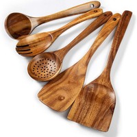 Ensemble de couverts en bois respectueux de l'environnement couverts de sécurité boîte de vaisselle emballée pelle fourchette cuillère pelle pour la maison cuisine Scoops Turners