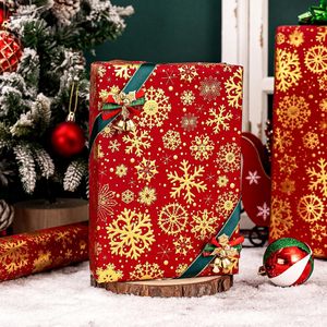 Christmas <b>Wrapping</b> <b>Paper</b> Red Gold Snowflake Embossed 3D Holiday Gift Wrap Roll 46.8 Square Feet Recyclable Craft Gift Packaging - Product Image 2