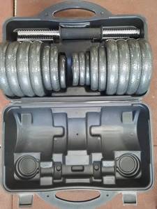 Ensemble <span class=keywords><strong>d</strong></span>'<span class=keywords><strong>haltères</strong></span> et de barres réglables peints, 15-55 kg, noirs, avec plaques de poids et boîte en plastique, pour l'entraînement de force - Product Image 5