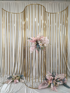 Arco, support de fond en métal incurvé pour mariage, demi-cercle, clôture, fond en acier inoxydable doré, décoration de mariage, arche - Product Image 2