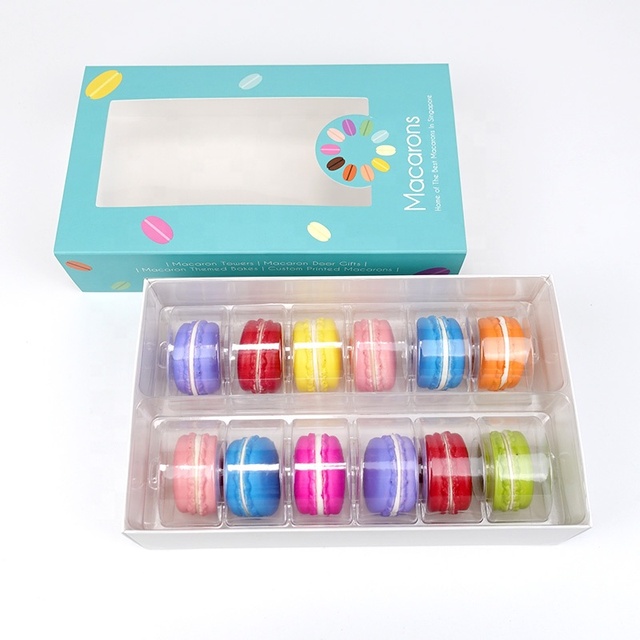 Custom Printed Luxury 12 Macaron Drawer Paper Gift Box with Window for Display