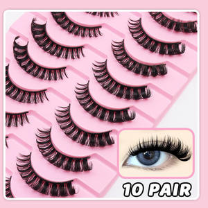 5 paires de faux cils 3D à ondulations profondes, faits à la main, naturels, en bande complète, avec logo personnalisé, bande en coton, vente en gros, réutilisables - Product Image 5