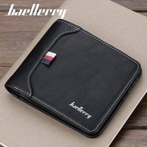 Baellerry Men's Short <b>Wallet</b> Pu Leather Tri Fold Multi Card <b>Holder</b> Black - Product Image 3