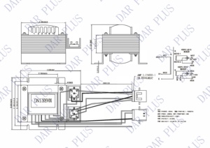 Transformateur audio électrique monophasé haute tension DAR PLUS EI190*35 pour classe B, enroulement en cuivre triple 130 - Product Image 2