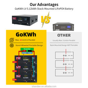 משלוח מהיר gokwh 51.2v 100ah stackable פיצול lifepo4 - Product Image 6