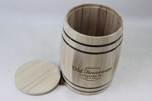 Barril de Café Cilíndrico de Madera Ecológico con Logotipo Personalizado Premium, Capacidad de 1.8L, Superficie Pulida para Almacenamiento de Granos - Product Image 3