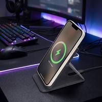 Support de chargeur sans fil pliable ultra-fin 15W pour téléphone portable, station de charge rapide portable et sécurisée pour bureau, support multi-angles