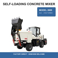 Bétonnière autochargeante montée sur camion 4m3, mini mobile, qualité industrielle pour projets industriels, prix usine