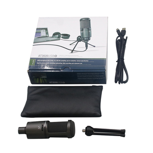 At2020usb + condenser có dây Microphone màu đen phòng thu ghi âm Live Streaming chơi game Thiết bị bao gồm USB cáp kim loại khung - Product Image 6