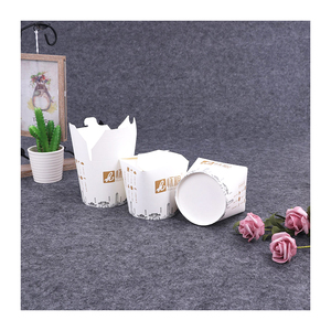 Boîtes en papier à emporter pour nouilles chinoises kraft portables à conception personnalisée 8oz 16oz Boîte d'emballage à emporter pour salade de fast-food de style américain - Product Image 3