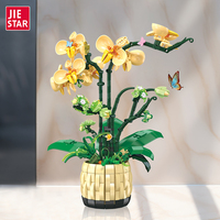 Bouquet de fleurs d'orchidées en bonsaï, modèle de plantes en bonsaï, blocs de construction pour adultes, ensemble de blocs de construction, décoration, cadeau, jouet