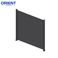 Valla de privacidad de aluminio para patio delantero de jardín, pantalla de seguridad de aluminio, valla plana negra, valla de visión transparente de aluminio