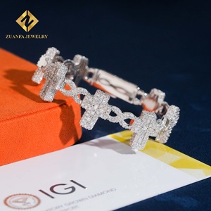 Pulsera de Diamantes Cultivados en Laboratorio ZUANFA, Chapada en Oro Blanco y Rodio, Certificada por IGI, Lujosa, Unisex, para Uso Diario - Product Image 1