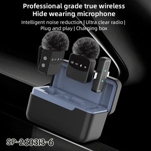 Nouveau microphone cravate sans fil 2026 avec étui de chargement, portée de 100 m, double micro 2,4 G, suppression du bruit qualité <span class=keywords><strong>CD</strong></span> - Product Image 2