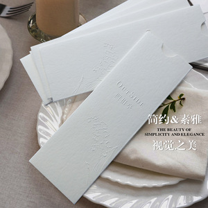 Di lusso in cotone bianco lungo verticale con foto di stoccaggio busta di imballaggio con logo in rilievo - Product Image 2