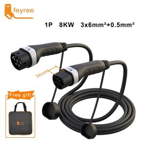 Cable de Extensión de Carga para Vehículos Eléctricos Feyree, Nuevo, Portátil, 16A/32A, Monofásico/Trifásico, 5M, Tipo 2, Estación de Carga EVSE, Montable en Pared - Product Image 2