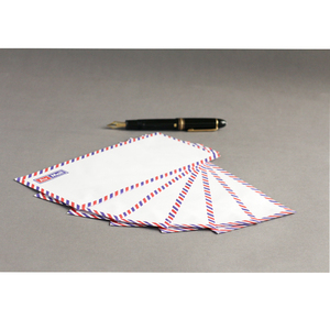 Enveloppe baroniale auto-adhésive blanche de 110*220 mm pour courrier aérien avec bordure rouge et bleue, enveloppe en sinamay - Product Image 5