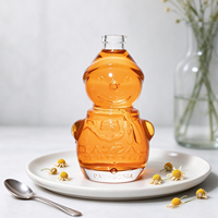 Bouteille en verre transparente de 300 ml en forme de bonhomme de neige, emballage rond pour spiritueux, bouchon en liège, pour vin, whisky, vodka, jus
