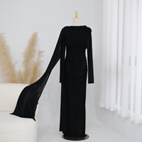 Robe longue pour femme, Abaya Eid, Robes de soirée marocaines, Jalabiya à plis et volants, Abayas musulmanes du Ramadan, Kaftan de Dubaï, Robe islamique