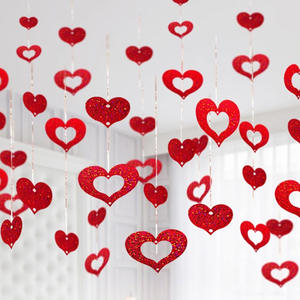 Ngày Valentine 50 cái/bộ long lanh trái tim xoáy treo trang trí lá Rèm bóng bay Mặt dây chuyền - Product Image 1