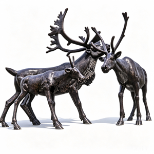 Sculpture de renne en bronze, statue de <span class=keywords><strong>caribou</strong></span>, figurine de cerf en métal, taille et couleur personnalisées pour la décoration de la maison, du jardin, de la place publique et du centre commercial - Product Image 1