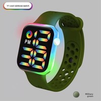 Grosir Jam Tangan Digital LED Plastik Elektronik Warna-warni Model Sport Fashion untuk Pasangan Unisex Anak Laki-laki Perempuan