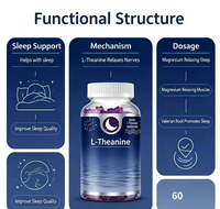 Gummies pour le sommeil avec L-théanine, magnésium et racine de valériane, complément naturel apaisant pour le repos nocturne, le soulagement du stress et la qualité du sommeil