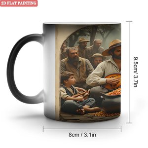 Mug en céramique noir mat givré 11oz, tasse à boire quotidienne activée par la chaleur - Product Image 1