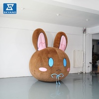 Modèle de lapin gonflable floqué personnalisé pour la publicité en extérieur, les centres commerciaux et les sites touristiques