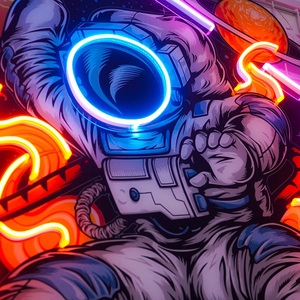 Tùy Chỉnh Thiết Kế Độc Đáo Anime Neon Dấu Hiệu Phi Hành Gia Cưỡi Hổ LED Neon Acrylic Tác Phẩm Nghệ Thuật Đèn LED Cho Món Quà Phòng Ngủ - Product Image 5