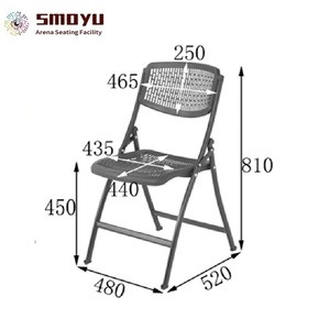 Silla Plegable Moderna al por Mayor con Respaldo de Malla Ventilada, Plástico PP Negro y Patas de Acero para Dormitorio - Product Image 6