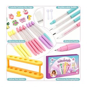 Mess Free Glitter Pen Craft Kit Funnels Tweezers Sparkly Beads Sequins Kids Art Learning Toy Gift <b>Box</b> <b>Present</b> Set - Product Image 4