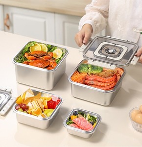 ภาชนะเก็บอาหารสแตนเลสแบบสุญญากาศพร้อมฝาปิดกล่องอาหารกลางวันแบบพับเก็บได้ป้องกันการรั่วซึม - Product Image 5