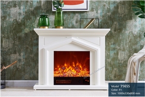 Chimenea Eléctrica de Estilo Antiguo Moderno Rústico de Roble, Repisa para Chimenea, Soporte para TV, para Apartamentos, Hoteles, Interiores - Product Image 4