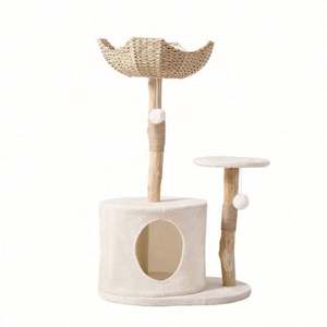 Arbre à chat moderne de luxe écologique pour grands chats, arbre à gratter en papier à 2 niveaux, design classique, Noël, Halloween - Product Image 1