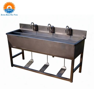 Lavamanos de Acero Inoxidable con Pedal para Estación de Higiene en Mataderos - Product Image 1