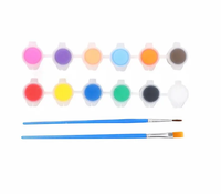 Set de peinture acrylique 2ml 3ml 5ml 6/12 couleurs avec pinceaux