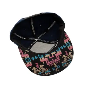 High Quality 7 Panel Snapback Cap Sublimation Brim Custom Embroidery Snapback Hats Snap Back Caps