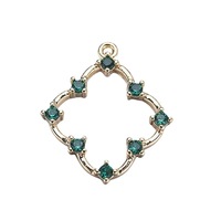 Neues Design Koreanische Version Smaragd Zirkon Anhänger Großhandel Klee geformte Anhänger für Schmuck herstellung Zubehör Spot
