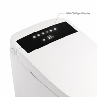 WC intelligent allongé en céramique certifié CE, chauffage instantané, capteur de pied, double chasse d'eau, 220V, à poser au sol, siphon en P/S, 300/400mm