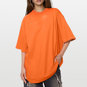 T-shirt in puro cotone 2026, pesante e ampia, da <span class=keywords><strong>uomo</strong></span> e da donna, estiva, stile streetwear, con spalle scoperte - Product Image 3