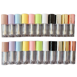 Tubo de brillo labial redondo de 6ml con tapón de rosca logotipo personalizado bonito embalaje vacío Doe aplicador para cosméticos lápiz labial - Product Image 1